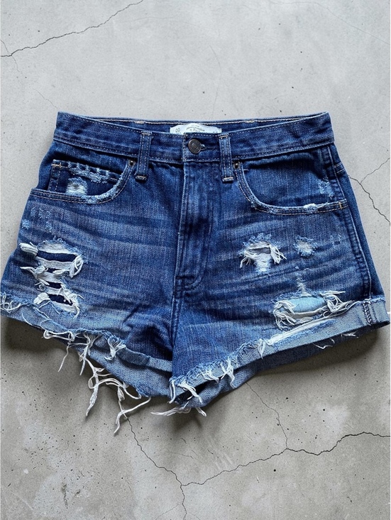 Abercrombie & Fitch Pants - Abercrombie & Fitch Women Denim Shorts W24 High Rise Blue Cotton Cutoff Y2K